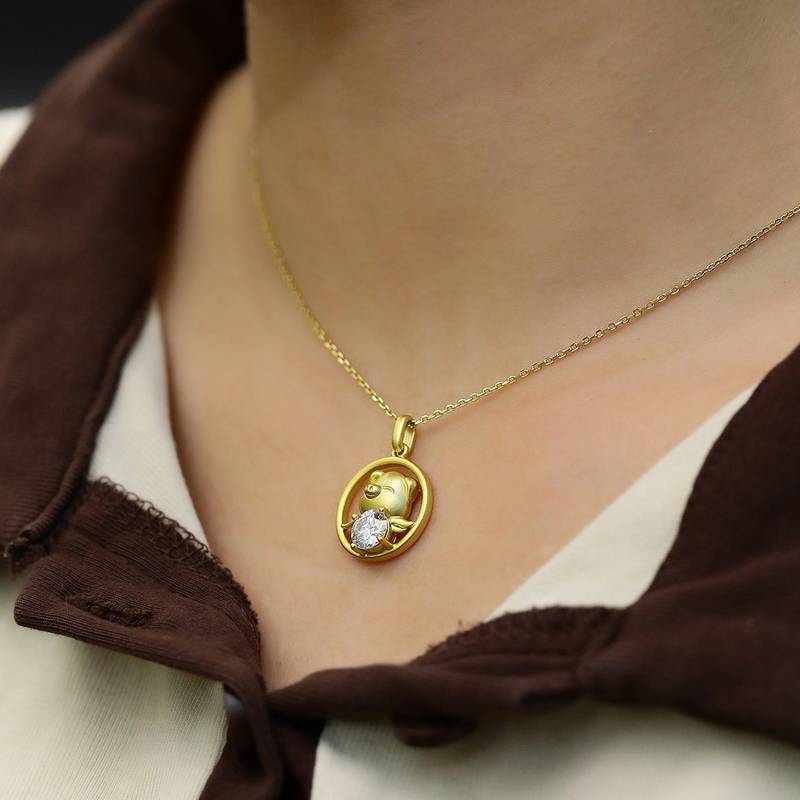 Pig Moissanite Diamond Necklace 1.0 Carat from the Zodiac Series